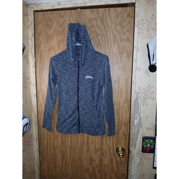 Smuckers Columbia Hooded Jacket Womens Size Small Heathered Pockets Full Zip - Picture 1 of 16